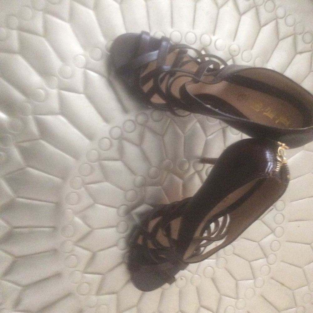 L.A.M.B.  Heels Brown Leather
